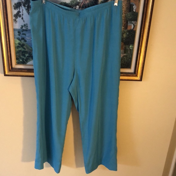 🐬 dianaira Silk Wide Leg Lined, High elastic waist reversible matte-shiny pants - Picture 2 of 6
